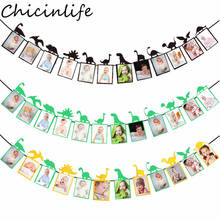 Chicinlife 1Set Dinosaur Photo Frame Banner Happy Birthday Party Baby Shower 12 Month Bunting Boy Girl 1st Birthday Supplies 2024 - buy cheap