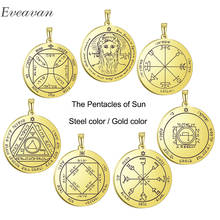 EUEAVAN-Colgante de acero inoxidable con forma de pentculo del sol, amuleto para collares, joyería de acero inoxidable, accesorios de Talismán, 10 Uds. 2024 - compra barato