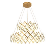 Lámpara LED flexible posmoderna de acero inoxidable, lámpara de suspensión de estilo Art Deco para vestíbulo, color dorado y plateado 2024 - compra barato