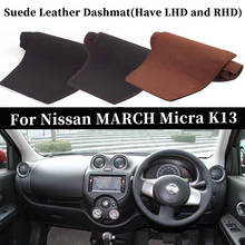 Accessories Car-styling Suede Leather Dashmat Dashboard Cover Dash Mat Carpet For Nissan MARCH Micra K13 2010-2016  2013 2015 2024 - buy cheap