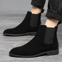 big size mens boots leisure cow suede leather shoes Korean style chelsea boot spring autumn ankle botas hombre chaussure homme 2024 - buy cheap