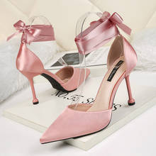 Zapatos de tacón con cordones de San Valentín para mujer, calzado elegante de tacón alto extremo, de noche 2024 - compra barato