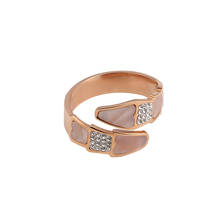 Seashell CZ Zircon Open Ring for Men Women Snake 18KGP Rose Gold 316L Stainless Steel Fashion Jewelry Not Fade Gift(KGR002) 2024 - buy cheap