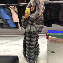 Abrigo de piel de zorro Real para mujer, chaqueta gruesa y cálida de piel de zorro Natural, invierno, 2021 2024 - compra barato