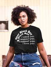 Camiseta de algodón unisex para mujer, camisa informal de moda, con frase i volue you respect you Black live matter, color negro 2024 - compra barato