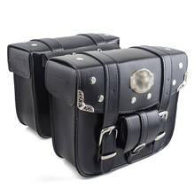 2pcs Motorcycle PU Leather Side Saddlebag Luggage Saddle Bag Black for Harley Sportster XL 883 XL 1200 2024 - buy cheap