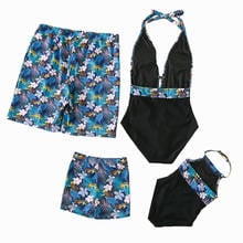 Family Matching Outfits Mom Daughter  Swimsuits Father Son Swim Shorts Bikini Mommy And Me Swimwear Family Look Children Clothes 2024 - buy cheap