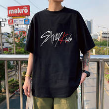 Camiseta de cantante de KPOP Stray Kids para hombres, ropa de calle de moda, Harajuku, StrayKids, gráfico de letras, de verano, Y2K, de manga corta y cuello redondo de gran tamaño 2024 - compra barato