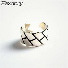 Foxanry-anillos de estilo Punk de Ley 925 para mujer, joyería de compromiso con personalidad, accesorios de boda recién llegados, regalo 2024 - compra barato