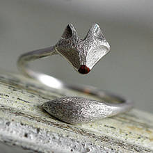 Модное Открытое кольцо в виде лисьей головы для женщин, подарок для вечерние, простое милое кольцо в виде лисы, свадебные подарки, мужские украшения H5X709 2024 - купить недорого