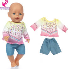 4 In 1 Set Sport Clothes + Shirt + Pants + Baseball Cap Set for 43cm  Baby New Born Doll Girl for 18 Inch Doll Clothes Set 2024 - buy cheap