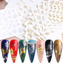 Mixed Nail Stickers Set Gold Sliver Christmas Manicure Snowflake Abstract Face Flower Nail Art Water Transfer Decal SASTZY12-25 2024 - buy cheap