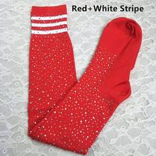 Clearance 7 Styles Women Bling Bling Long Stockings Women Harajuku Hiphop Striped Hold-Ups Over-Knee Long Socks Red White Black 2024 - buy cheap
