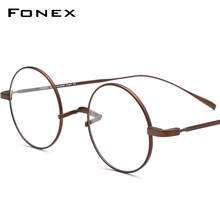 FONEX Titanium Glasses Frame Men Ultralight Round Myopia Optical Prescription Eyeglasses Frames Women Vintage Eyewear 9120 2024 - buy cheap