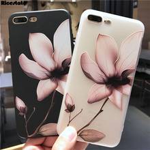 3D Flower Case For iPhone 8 Plus X XS MAX XR 3D Relief Rose Floral Phone Case For iPhone 6 6S 7 8 Plus 12 mini 11 Pro Max Cover 2024 - купить недорого