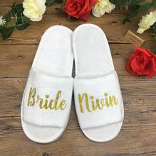 personalized Wedding Slippers,wedding Bride&Bridesmaid name Slippers,Bridal Party spa Slippers,Bachelorette party favors gifts 2024 - buy cheap