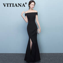 VITIANA Women Off Shoulder Sexy Party Dress Female Strapless Elegant Bodycon Dresses Femme Blue Noble Banquet Long Vestidos 2024 - buy cheap