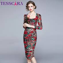 TESSCARA Women Spring & Summer Elegant Mesh Dress Festa High Quality Wedding Party Robe Femme Vintage Designer Pencil Vestidos 2024 - buy cheap