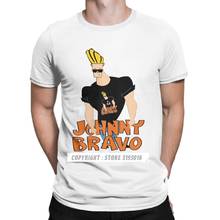 Johnny bravo camiseta louca com gola o, blusa masculina com óculos, moda superior e camiseta de natal, tamanho ue 2024 - compre barato