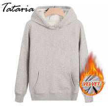 Tataria S-5XL-Sudadera con capucha para mujer, abrigo de terciopelo, de manga larga, talla grande, Otoño e Invierno 2024 - compra barato