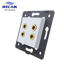 WELAIK-2 altavoces estándar de la UE, piezas de bricolaje, enchufe para altavoz de pared, piezas de bricolaje sin Panel de vidrio, 45x45mm, A82SOW 2024 - compra barato