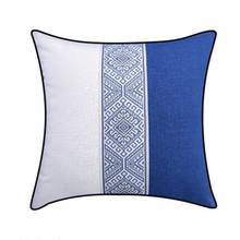 Capa de almofada decorativa em novo estilo chinês, azul e branco, fronha de cintura, capa de almofada para decoração de casa, sofá 2024 - compre barato