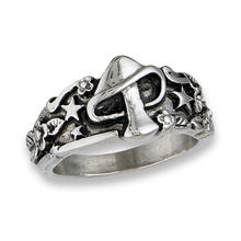 Женское кольцо в стиле хип-хоп, Винтажное кольцо с узором грибов, звезд, цветов, листьев, панк, байкеров, ночная Клубное кольцо на палец вечеринки, Подарочная бижутерия для взрослых 2024 - купить недорого