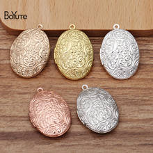 BoYuTe Factory Direct Wholesale (10 Pieces/Lot) 23*33*8MM Metal Brass Oval Shape Flower Floating Photo Locket Pendant 2024 - buy cheap