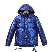 Jaqueta parka de algodão feminina, jaqueta folgada brilhante de tamanho grande com capuz, casaco com capuz quente acolchoado de algodão para inverno 2020 2024 - compre barato