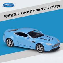 WELLY Diecast 1:36 Scale Simulator Metal Model Car Aston Martin V12 Vantage Pull Back Car Alloy Toy Car Vehicle For Kids Gifts 2024 - buy cheap