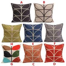 HOT SALES！！！New Arrival 18 Inch Vintage Linen Leaf Print Cushion Cover Home Sofa Decor Throw Pillow Case Wholesale Dropshipping 2024 - buy cheap