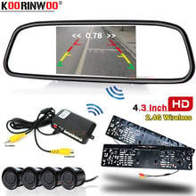 Koorinwoo-Sensores de aparcamiento para coche, marco de matrícula, 4 zumbadores, 12v, sondas ciegas, cámara de visión trasera para coche Parktronic con Monitor para coche 2024 - compra barato