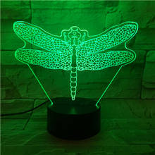 Lâmpada 3d led libélula insetos usb, multicolorido luz noturna para crianças jogos mesa decoração criativa natal presente de aniversário 523 2024 - compre barato
