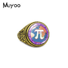 Vintage Mathematical Pi Patterns Glass Cabochon Round PI nfinite Decimal Handmade Jewelry Retro Rings Glass Dome Rings Gifts 2024 - buy cheap