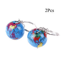 2Pcs/Lot Handmade World Map Planet Earth Geography Key Chain World Map Globe Keychain Auto Earth Globe Pendant Keychains Gift 2024 - buy cheap