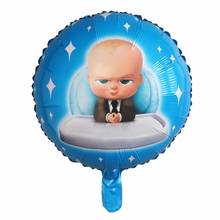 10 pçs 18 polegada redonda chefe do bebê balões da folha dos desenhos animados azul hélio ar globos chuveiro do bebê decorações de festa aniversário crianças brinquedos presente 2024 - compre barato