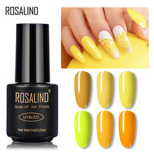 Гель-лак ROSALIND полуперманентный для ногтей, база и топ для дизайна ногтей, гибридные Лаки желтого и чистого цвета 2024 - купить недорого
