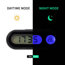 Mini termómetro de reloj Digital 2 en 1 con Clip, accesorios para coche con pantalla LCD, termómetro de reloj Digital 2024 - compra barato