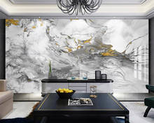 beibehang wallpaper Atmospheric gray and white abstract ink gilt marble pattern TV background wall wallpaper for walls in rolls 2024 - buy cheap