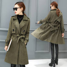 Verde do exército casual blusão feminino outwear casaco feminino primavera outono europeu trench coat para como mulheres casaco feminino 2024 - compre barato