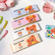 Yisuremia 2022 Weekly Planner Notebook Pocket Kawaii Bear To Do List Memo Pads Mini Notepad Vocabulary School Office Stationery 2024 - buy cheap