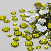 Diamantes de imitación acrílicos 3D para decoración de uñas, cristal de colores de olivino, parte posterior plana, piedras no Hotfix DIY, varios tamaños, 5000 piezas 2024 - compra barato