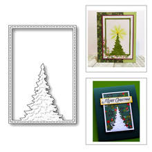 2020 New Christmas Tree Metal Cutting Dies For DIY Cut Paper Craft Making Rectangle Frame Background Card Scrapbooking No Stamps 2024 - buy cheap