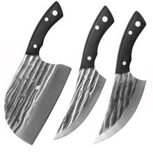 Xyj conjunto de facas de açougueiro forjadas 5cr15, cutelo de cortar e fatiar vegetais, carne de aves, tang de aço alemão 2024 - compre barato
