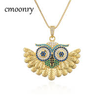 cmoonry New Charm Fashion Owl Pendant Necklaces Vintage Statement Animal Crystal Cubic Zircon Jewelry For Women Men Dropshipping 2024 - buy cheap