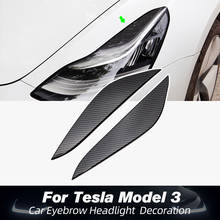 Lâmpada para sobrancelha de carro vxvb 2021 modelo 3, fibra de carbono e abs, lâmpada decorativa para tesla model 3 2024 - compre barato