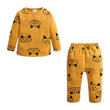 Children Pajamas Set Boys Girls Kids Cartoon Print Home Wear Baby Daughter Infant Toddler Clothes T-shirt Long Pants Trousers 2024 - buy cheap