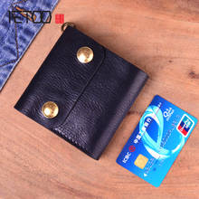 AETOO Vegetable tanned leather short wallet Men's retro simple wallet retro fashion ticket clip men tri-fold wallet 2024 - buy cheap