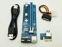 Riser VER 008S PCI-E Riser Card PCIE 1X 16X Extension Adapter 60CM USB 3.0 Cable SATA 4Pin Molex Power for Bitcoin Miner Mining 2024 - buy cheap