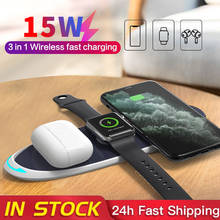 3 In 1 Qi 15W Wireless Charger Pad Fast Charging Holder for Apple Watch 6 5 4 3 2 1 for Airpods IPhone 12 11 Pro XR XS 8 Samsung 2024 - buy cheap